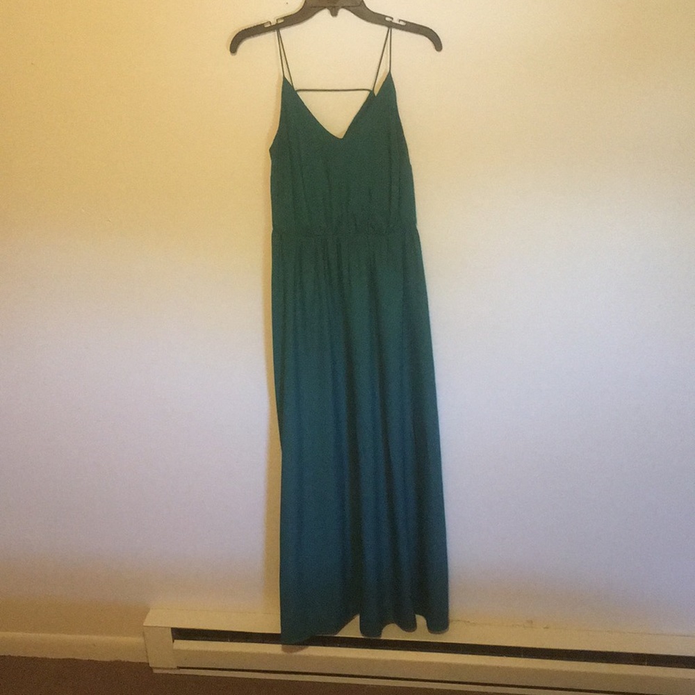 Loft emerald green maxi dress